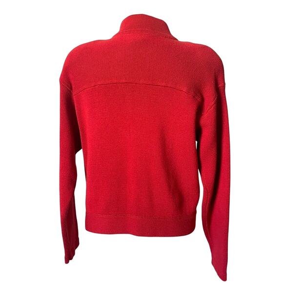 Vintage 90s Vittadini Red Knit Sweater Jacket Size Large - Picture 2 of 7